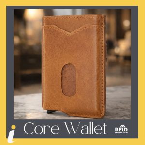 Core Wallet Café Claro 100% Cuero